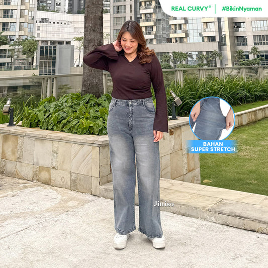 JINISO - Jumbo Highwaist Straight Jeans Loose Stretch 1505 REAL CURVY