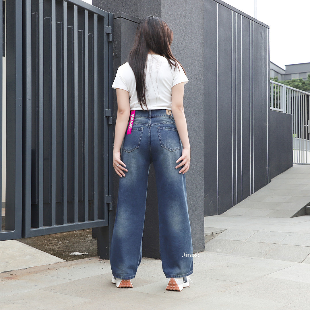 JINISO - Petite Highwaist Baggy Jeans 161 FAME