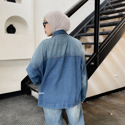 JINISO Jaket Jeans Oversize Onyx Bio Spray