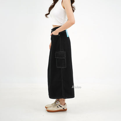 JINISO - Highwaist Rok Cargo Jeans Panjang 985 SEVENTY