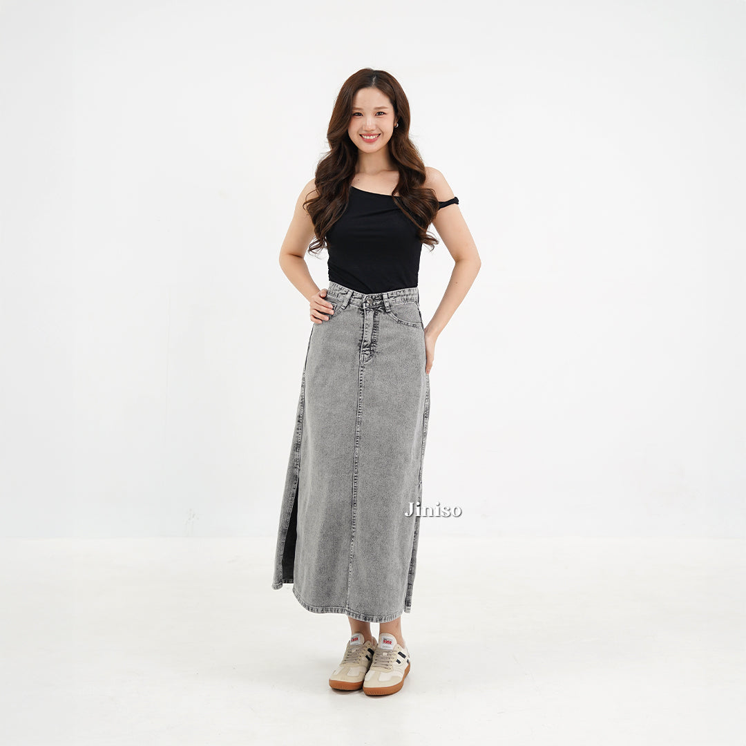 JINISO - Highwaist Rok Slit Jeans Panjang 993 SEVENTY