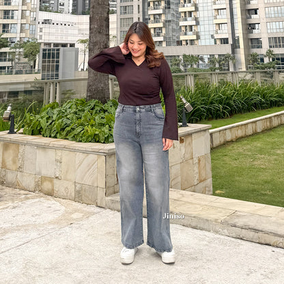 JINISO - Jumbo Highwaist Straight Jeans Loose Stretch 1505 REAL CURVY
