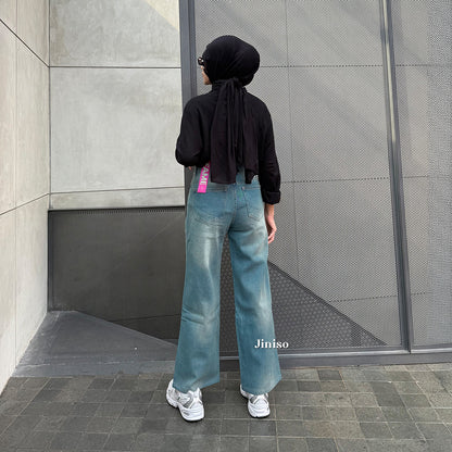 JINISO - Petite Highwaist Baggy Jeans 162 FAME