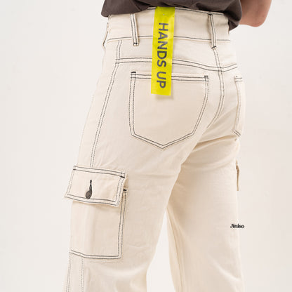 JINISO Loose Cargo Denim Jeans Pria 409