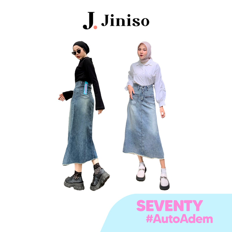 JINISO - Highwaist Rok Mermaid Seventy Jeans Panjang