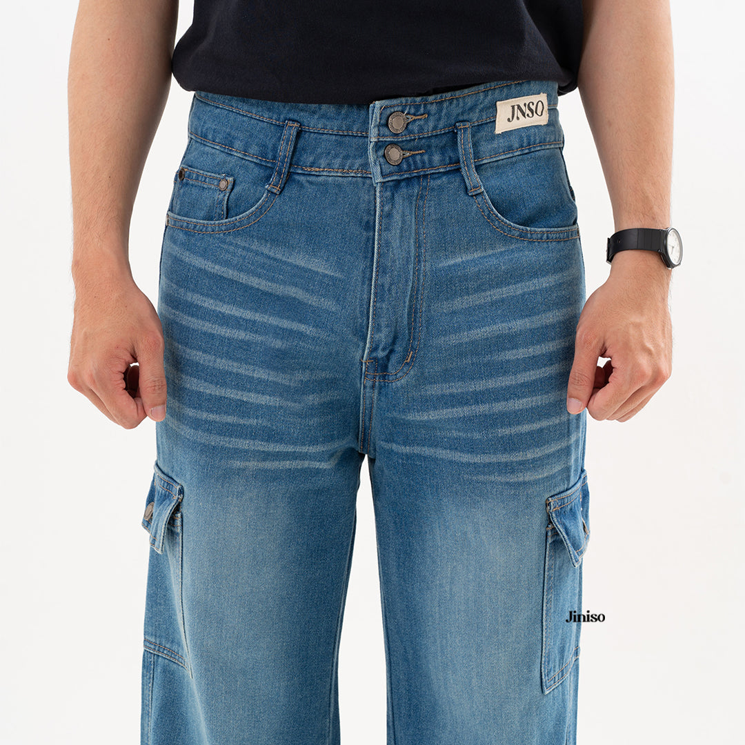 JINISO Loose Cargo Denim Jeans Pria 461