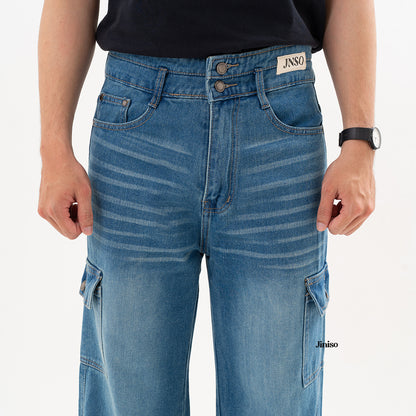 JINISO Loose Cargo Denim Jeans Pria 461