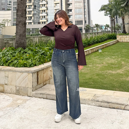 JINISO - Jumbo Highwaist Straight Jeans Loose Stretch 1504 REAL CURVY