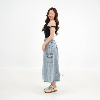 JINISO - Highwaist Rok Cargo Jeans Panjang 983 SEVENTY
