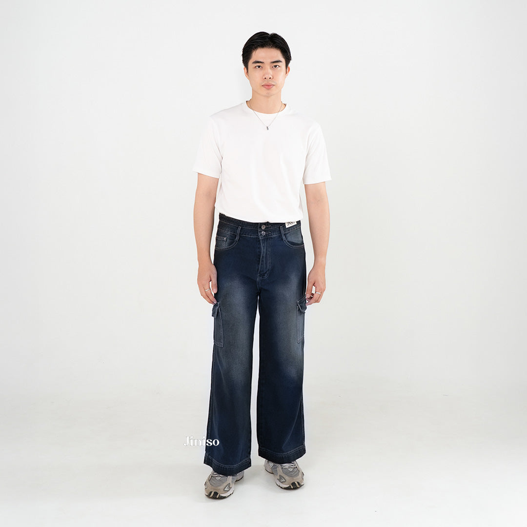 JINISO Loose Cargo Denim Jeans Pria 463