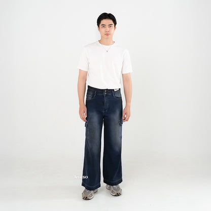 JINISO Loose Cargo Denim Jeans Pria 463