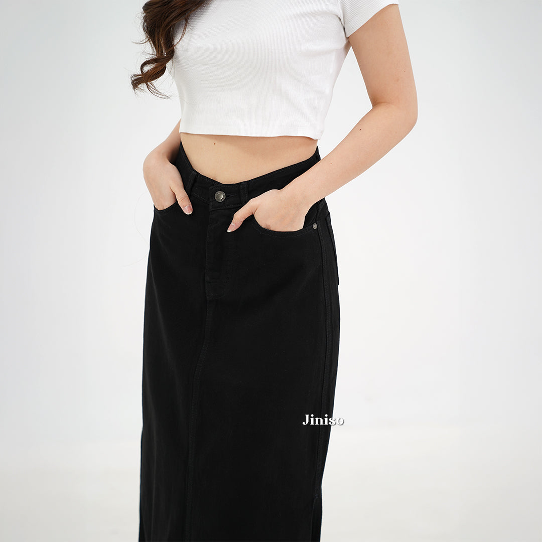 JINISO - Highwaist Rok Slit Jeans Panjang 994 SEVENTY
