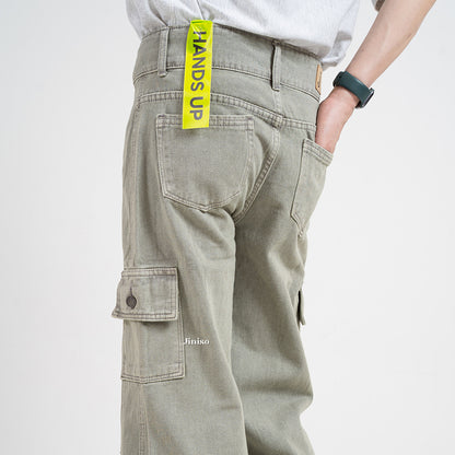 JINISO Loose Cargo Denim Jeans Pria 407