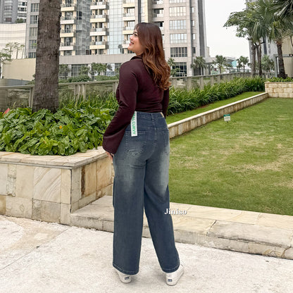JINISO - Jumbo Highwaist Straight Jeans Loose Stretch 1504 REAL CURVY