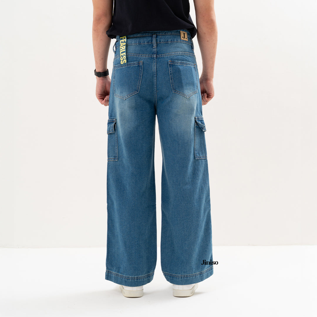 JINISO Loose Cargo Denim Jeans Pria 461