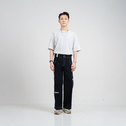 JINISO Cargo Baggy Denim Jeans Pria 410