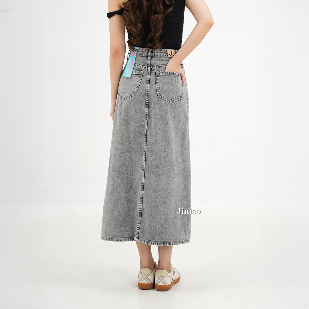 JINISO - Highwaist Rok Slit Jeans Panjang 993 SEVENTY