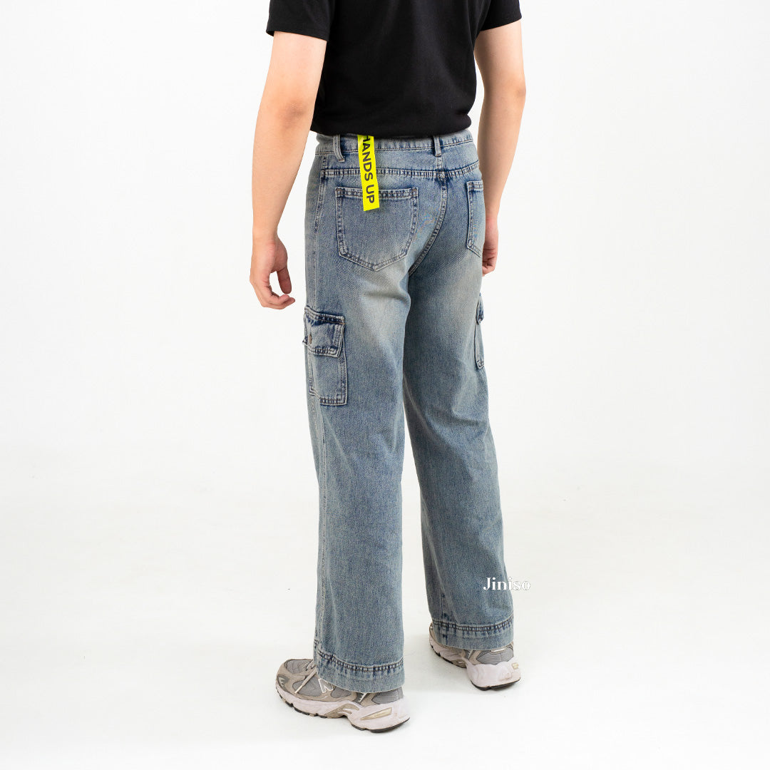 JINISO Loose Cargo Denim Jaens Pria 405