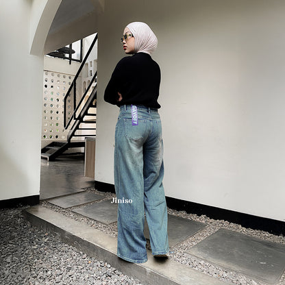 JINISO - Highwaist Flare Cutbray Jeans 370 DAYOFF