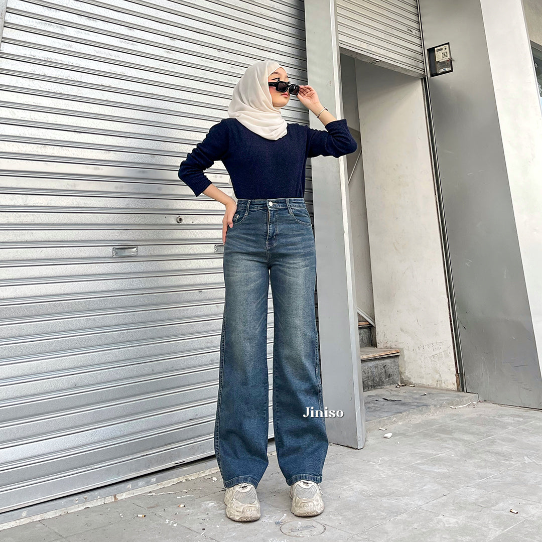 JINISO - Highwaist Straight Jeans Loose Stretch 834 UNSEEN