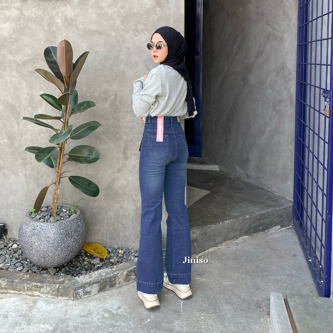 JINISO - Highwaist  Cutbray Stretch Pocket Jeans 645 HANGOUT