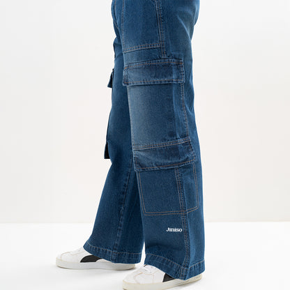 JINISO  Highwaist Cargo Loose Jeans Pria 554