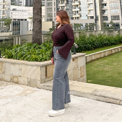 JINISO - Jumbo Highwaist Straight Jeans Loose Stretch 1505 REAL CURVY