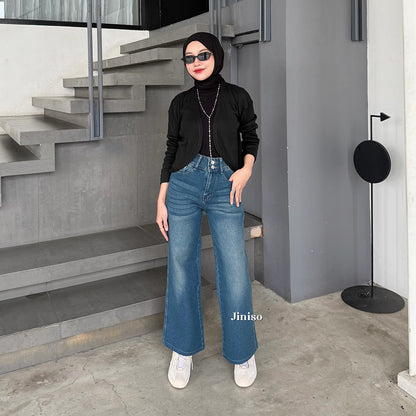 JINISO - Celana Jeans Baggy Regular dan Petite Wanita