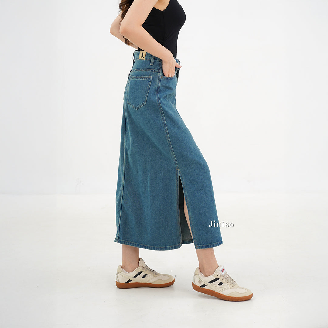 JINISO - Highwaist Rok Slit Jeans Panjang 992 SEVENTY