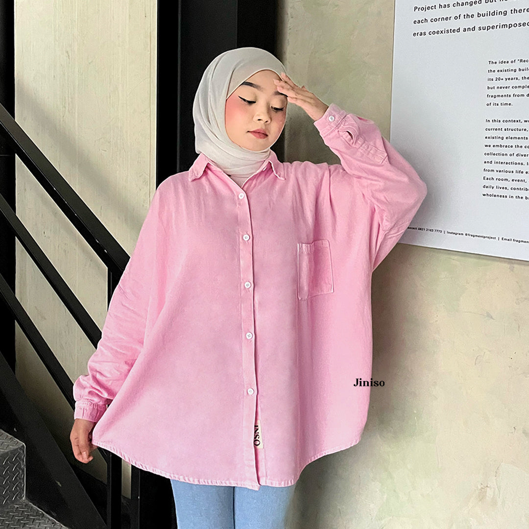 JINISO - Kemeja Denim Oversize Unisex HYPER ACTIVE