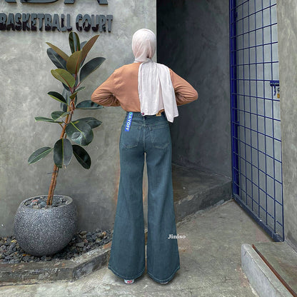 JINISO - Highwaist Flare Cutbray Jeans 372 DAYOFF