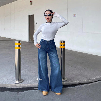 JINISO - Highwaist Flare Cutbray Jeans 376 DAYOFF