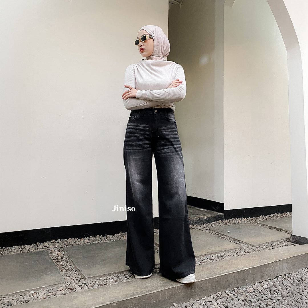 JINISO - Highwaist Flare Cutbray Jeans 371 DAYOFF