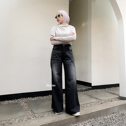 JINISO - Highwaist Flare Cutbray Jeans 371 DAYOFF