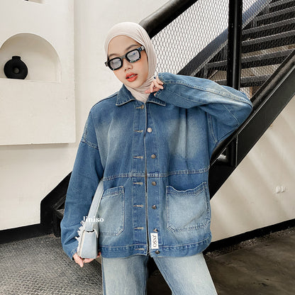 JINISO Jaket Jeans Oversize Onyx Bio Spray