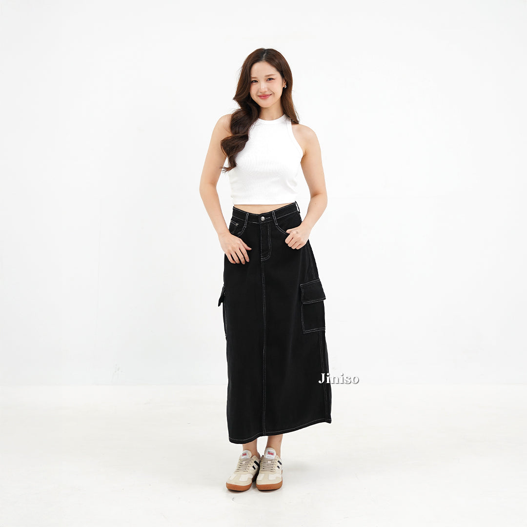 JINISO - Highwaist Rok Cargo Jeans Panjang 985 SEVENTY