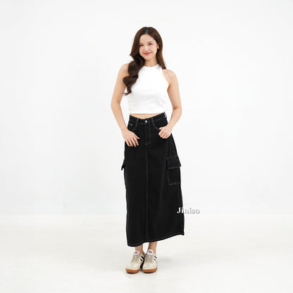 JINISO - Highwaist Rok Cargo Jeans Panjang 985 SEVENTY