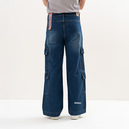 JINISO  Highwaist Cargo Loose Jeans Pria 554