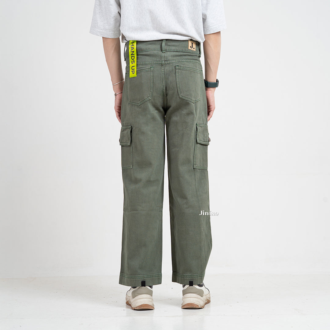 JINISO Loose Cargo Denim Jeans Pria 400