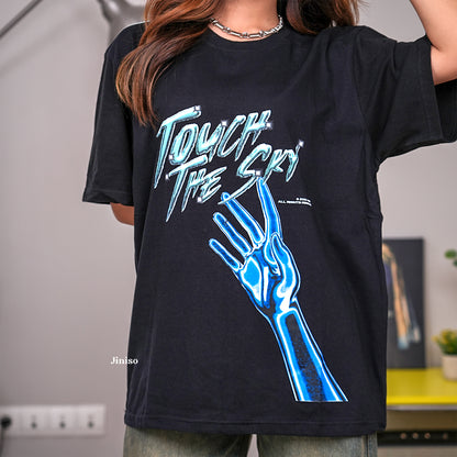 JINISO Kaos Oversize T-Shirt Touch The Sky