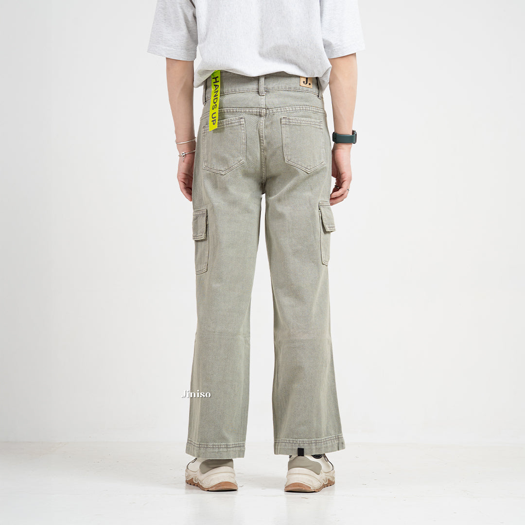 JINISO Loose Cargo Denim Jeans Pria 407