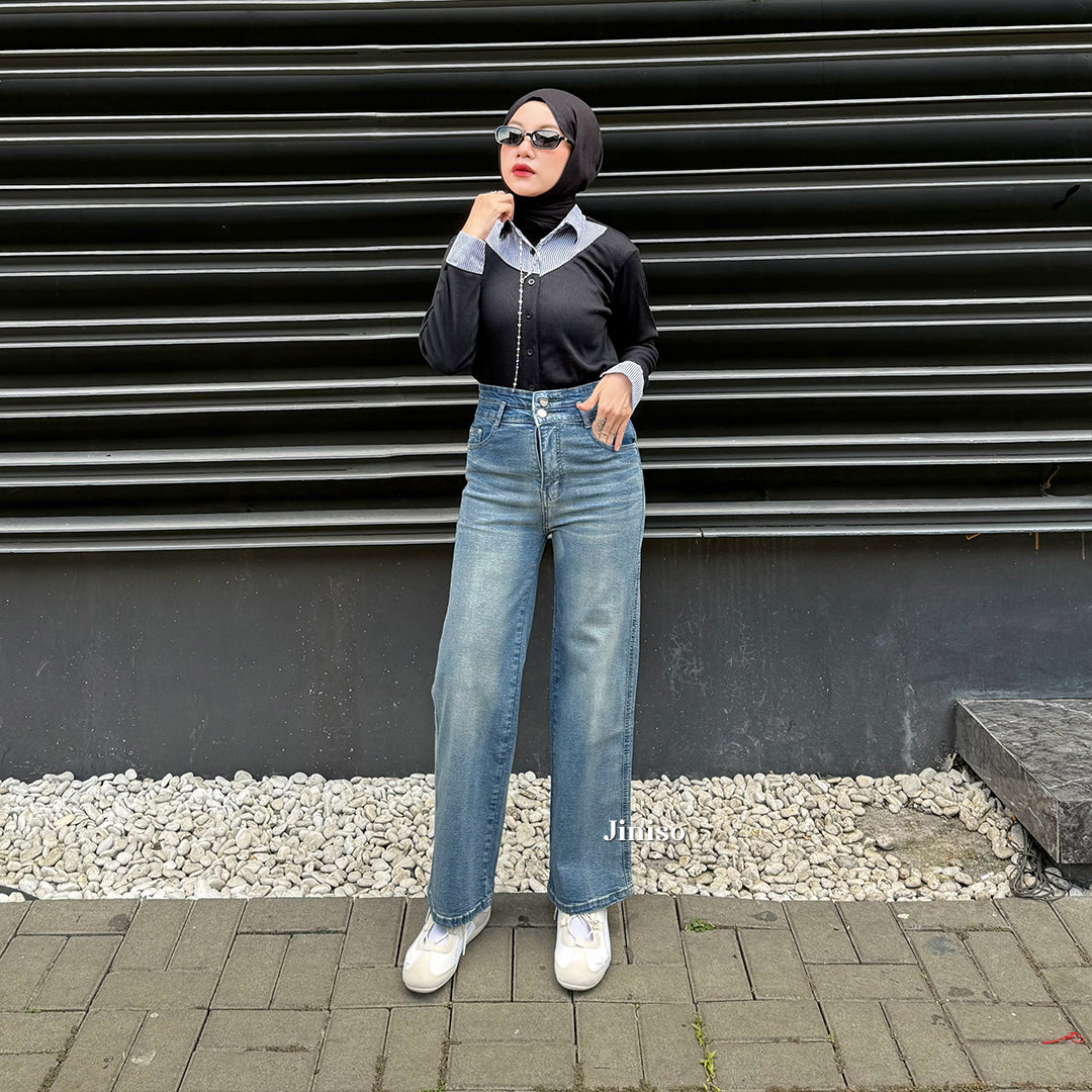 JINISO - Petite Straight Highwaist Jeans Stretch 143 LUSH