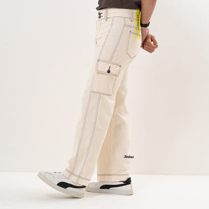 JINISO Loose Cargo Denim Jeans Pria 409