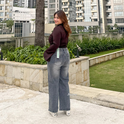 JINISO - Jumbo Highwaist Straight Jeans Loose Stretch 1505 REAL CURVY