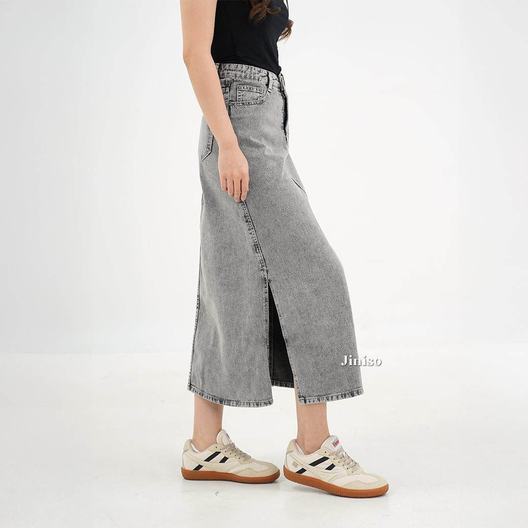 JINISO - Highwaist Rok Slit Jeans Panjang 993 SEVENTY