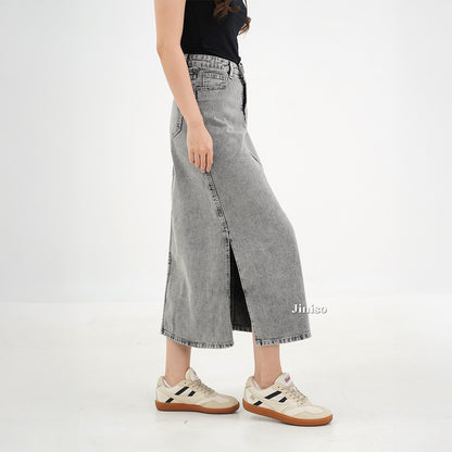 JINISO - Highwaist Rok Slit Jeans Panjang 993 SEVENTY