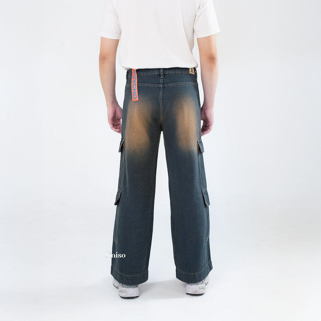 JINISO  Highwaist Cargo Loose Jeans Pria 553