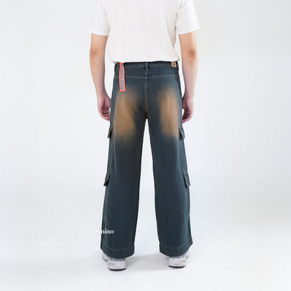 JINISO  Highwaist Cargo Loose Jeans Pria 553