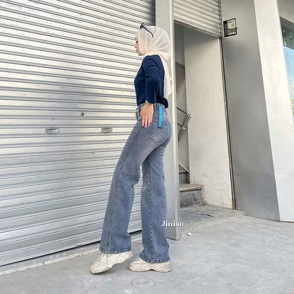 JINISO - Highwaist Straight Jeans Loose Stretch 835 UNSEEN