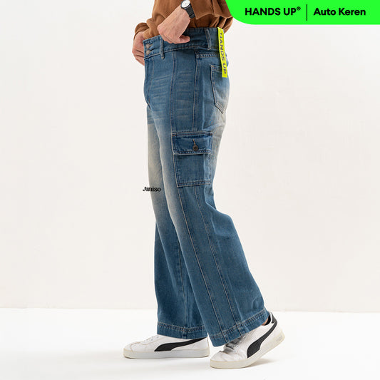 JINISO Loose Cargo Denim Jeans Pria 406